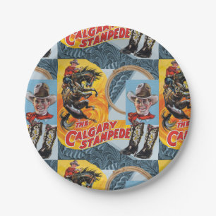 Westerne Rodeo Cowboy Collage Print Papier Borden Papieren Bordje