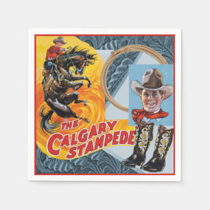 Westerne Rodeo Cowboy Collage Print Party Servetten