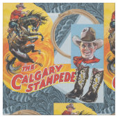 Westerne Rodeo Cowboy Collage Print Stof (Close Up)