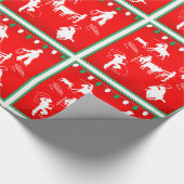 Westerne Rodeo Cowboy Cowgirl die kerstmis roping Cadeaupapier (Hoek)