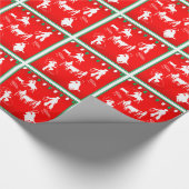 Westerne Rodeo Cowboy Cowgirl die kerstmis roping Cadeaupapier (Hoek)