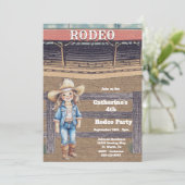 Westerne Rodeo Cowboy/Cowgirl Gepersonaliseerde Ve Kaart (Staand voorkant)