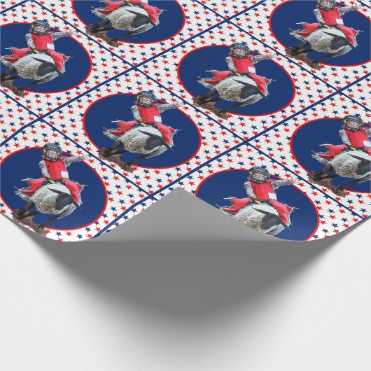 Westerne Rodeo Cowboy Cowgirl Mutton Busting Cadeaupapier (Hoek)