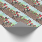 Westerne Rodeo Cowboy Cowgirl Mutton Busting Cadeaupapier (Hoek)