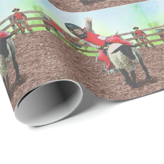 Westerne Rodeo Cowboy Cowgirl Mutton Busting Cadeaupapier (Rol Hoek)
