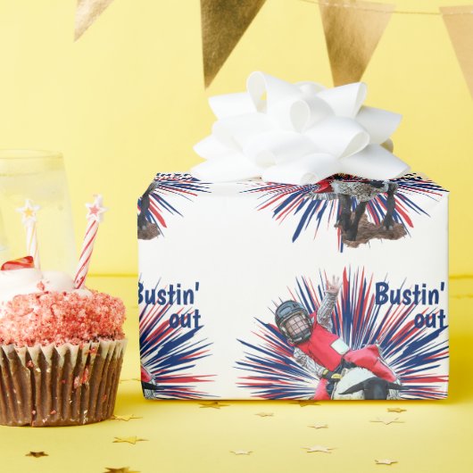 Westerne Rodeo Cowboy Cowgirl Mutton Busting Cadeaupapier (Verjaardagsfeest)