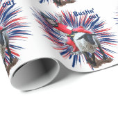 Westerne Rodeo Cowboy Cowgirl Mutton Busting Cadeaupapier (Rol Hoek)