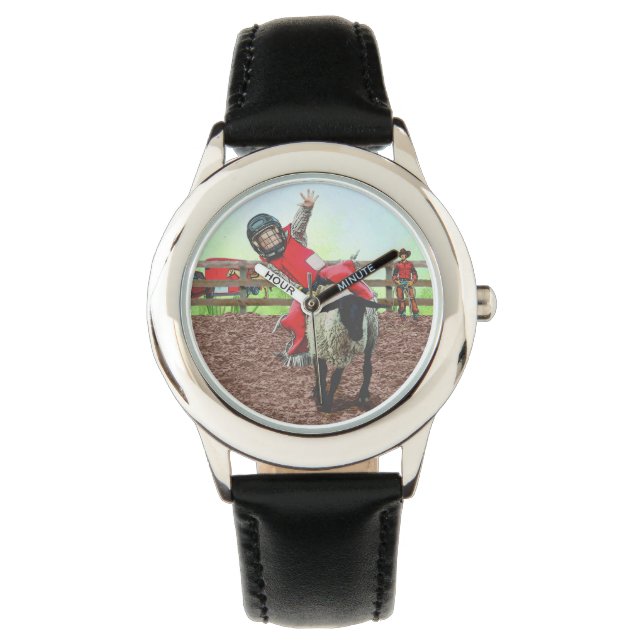 Westerne Rodeo Cowboy Cowgirl Mutton Busting Horloge (Voorkant)