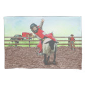 Westerne Rodeo Cowboy Cowgirl Mutton Busting Kussensloop (Voorkant)
