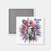 Westerne Rodeo Cowboy Cowgirl Mutton Busting Magneet (Voorkant / Achterkant)