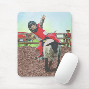 Westerne Rodeo Cowboy Cowgirl Mutton Busting Muismat