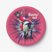 Westerne Rodeo Cowboy Cowgirl Mutton Busting Papieren Bordje (Voorkant)