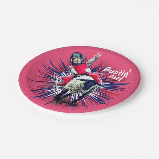 Westerne Rodeo Cowboy Cowgirl Mutton Busting Papieren Bordje (Gekanteld)