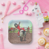 Westerne Rodeo Cowboy Cowgirl Mutton Busting Papieren Bordje (Feest)