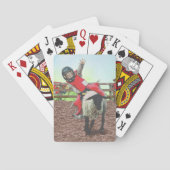 Westerne Rodeo Cowboy Cowgirl Mutton Busting Pokerkaarten (Achterkant)