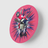 Westerne Rodeo Cowboy Cowgirl Mutton Busting Ronde Klok (Hoek)