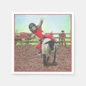 Westerne Rodeo Cowboy Cowgirl Mutton Busting Servet (Voorkant)