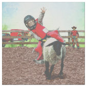 Westerne Rodeo Cowboy Cowgirl Mutton Busting Stof (Close Up)