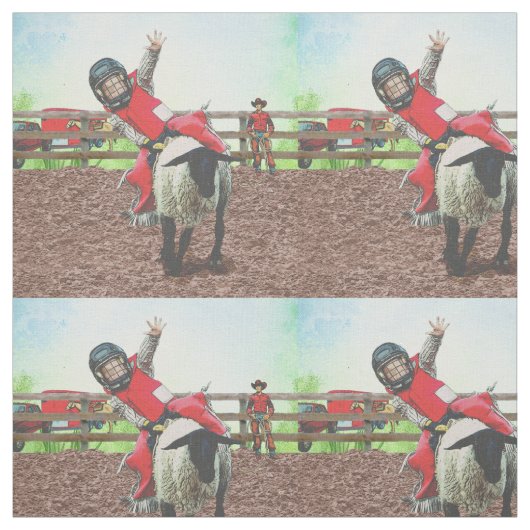 Westerne Rodeo Cowboy Cowgirl Mutton Busting Stof (Swatch)