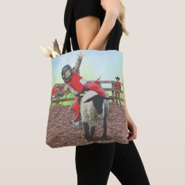 Westerne Rodeo Cowboy Cowgirl Mutton Busting Tote Bag