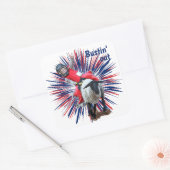 Westerne Rodeo Cowboy Cowgirl Mutton Busting Vierkante Sticker (Envelop)