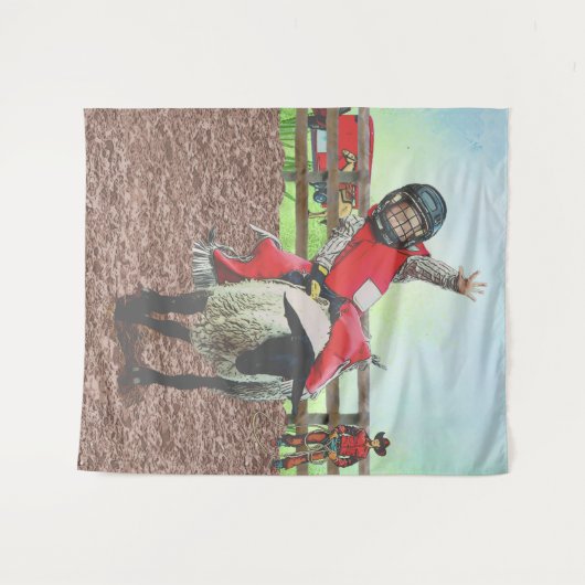 Westerne Rodeo Cowboy Cowgirl Mutton Busting Wandkleed (Voorkant (horizontaal))