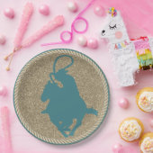 Westerne Rodeo Cowboy Cowgirl Roping Papieren Bordje (Feest)