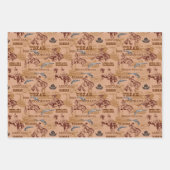 Westerne Rodeo Cowboy Cowhand 6 Shooter Inpakpapier Vel (Voorkant)