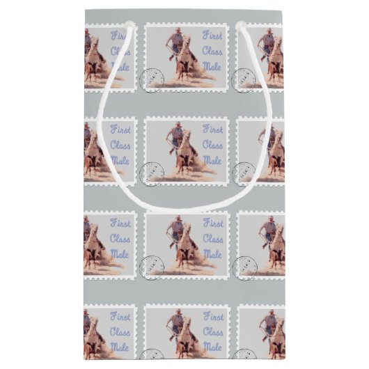 Westerne Rodeo Cowboy Gift Bag Calf Roper Klein Cadeauzakje (Achterkant)