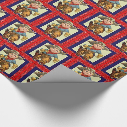 Westerne Rodeo  Cowboy Kind Gift Wrapping Cadeaupapier (Hoek)