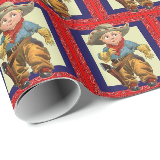 Westerne Rodeo  Cowboy Kind Gift Wrapping Cadeaupapier (Rol Hoek)