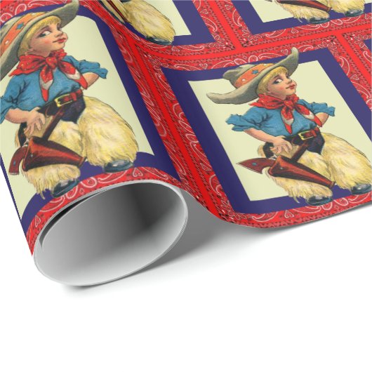 Westerne Rodeo  Cowboy Kind Gift Wrapping Cadeaupapier (Rol Hoek)