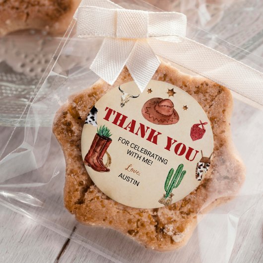 Westerne Rodeo Cowboy Labels Verjaardag Stickers