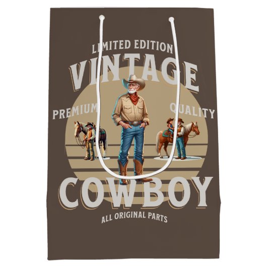 Westerne Rodeo  Cowboy Medium Cadeauzakje (Achterkant)