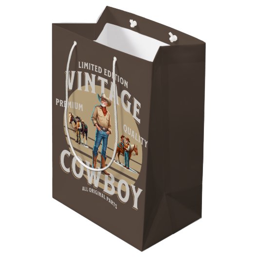 Westerne Rodeo  Cowboy Medium Cadeauzakje (Achterkant Gekanteld)