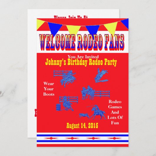 Westerne Rodeo Cowboy of Cowgirl Kaart (Voorkant / Achterkant)