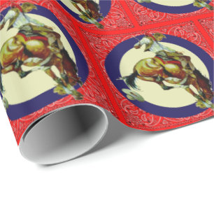 Westerne Rodeo  Cowboy op Bucking Horse Cadeaupapier