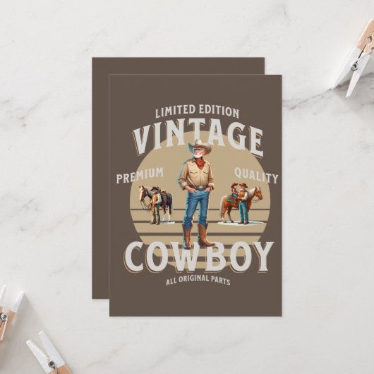 Westerne Rodeo  Cowboy Party Uitnodiging (Voorkant / Achterkant in situ)