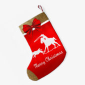 Westerne Rodeo Cowboy Roping Red Kleine Kerstsok (Achterkant (Hangend))