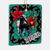 Westerne Rodeo Cowboy Steer Wrestling Ornament (Rechts)