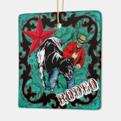 Westerne Rodeo Cowboy Steer Wrestling Ornament (Links)