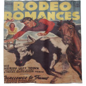 Westerne Rodeo Cowboy Steer Wrestling Rodeo Romanc Douchegordijn (Voorkant)