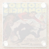 Westerne Rodeo Cowboy Steer Wrestling Rodeo Romanc Glazen Onderzetter (Achterkant)