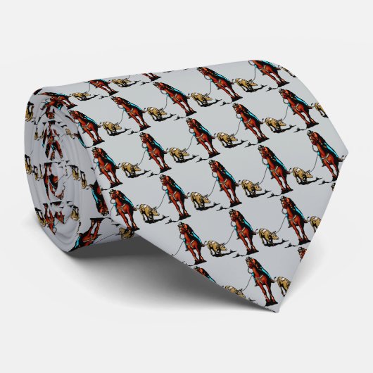 Westerne Rodeo Cowboy Team Roping Mannen Necktie Stropdas (Opgerold)