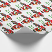 Westerne Rodeo Cowboy Truck Trailer Santa Christma Cadeaupapier (Hoek)