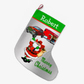 Westerne Rodeo Cowboy Truck Trailer Santa Christma Grote Kerstsok (Voorkant (Hangend))