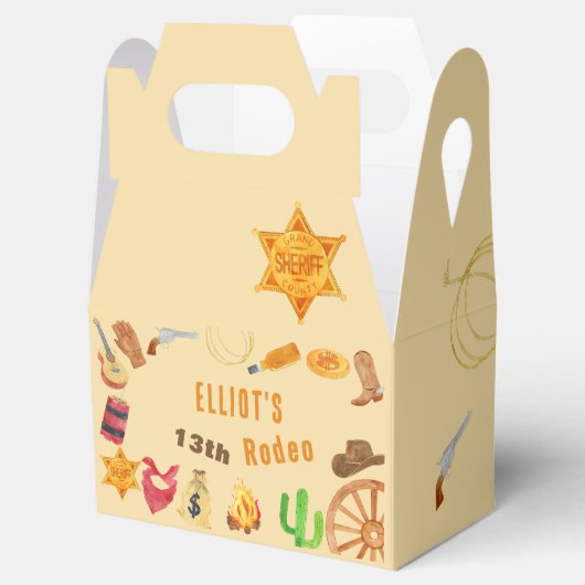 Westerne rodeo cowboy verjaardag bedankdoosjes (Geopend)