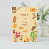 Westerne rodeo cowboy verjaardag blije rodeo kaart (Staand voorkant)