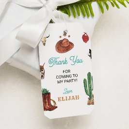 Westerne Rodeo Cowboy Verjaardag Dank je Label Cadeaulabel