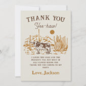 Westerne Rodeo Cowboy Verjaardag Dank u kaart (Voorkant)